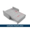 Rozkládací pohovka Fady 4 rozložená na lůžko o velikosti 196×150 cm