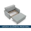 Pohovka Fady 3 s otevřeným úložným prostorem pod sedákem