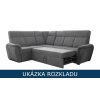 Rozkládací rohová sedací souprava Boston – ukázka rozkladu lůžko 120×195