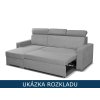 Rozkládací sedačka do L Lars – ukázka rozkladu na lůžko 125×210