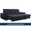 Rozkládací sedací souprava do L Santana – ukázka rozkladu na lůžko 133×204 cm