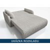 Rozkládací sedačka Lili 3 tmavě šedá – ukázka rozkladu na lůžko 133×195