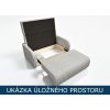 Pohovka Lili 3 tmavě šedá – ukázka úložného prostoru