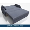 Šedá rozkládací pohovka na spaní 133×195 Gold 3 Jasmine 90 – rozložená