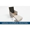 Rozkládací křeslo Nessa 1 Kronos 07 s úložným prostorem – ukázka úložného prostoru