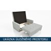 Pohovka Smart 3 – ukázka úložného prostoru pod sedákem