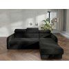 Černá rohová sedačka s úložným prostorem