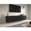 Závěsný TV stolek Trenza 200 cm - černý