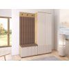 Předsíňová stěna 140 cm dub/kašmír s čalouněnými panely
