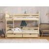 Dětská patrová postel Tornádo z borovice v přírodním odstínu s šuplíky