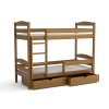 Patrová postel Kajtek v odstínu dub s úložným prostorem a žebříkem vlevo