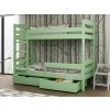 Patrová postel Kajtek v pastelově zelené barvě z masivní borovice
