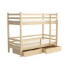 Dřevěná patrová postel Elegant power z masivu borovice – přírodní provedení s rošty