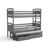 Patrová postel pro tři Mája 2 v barvě grafit – moderní provedení s přistýlkou