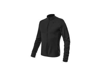 SENSOR MERINO UPPER pánska mikina celozipsová čierna, v. L