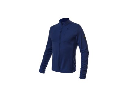 SENSOR MERINO UPPER pánska mikina celozipsová modrá, v. XXL