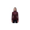SENSOR MERINO UPPER dámska mikina krátky zips portská červená, v. S