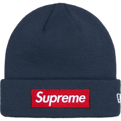 Supreme New Era Box Logo Beanie (FW24) Navy 1