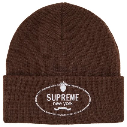 Supreme Crest Beanie Brown 1