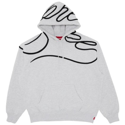 Supreme Shoulder Script Hooded Sweatshirt Heather Grey 1