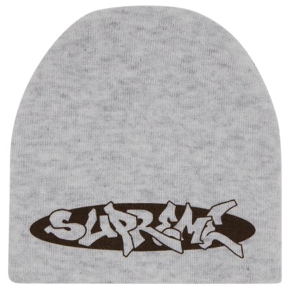 Supreme New World Order Beanie Heather Grey 1