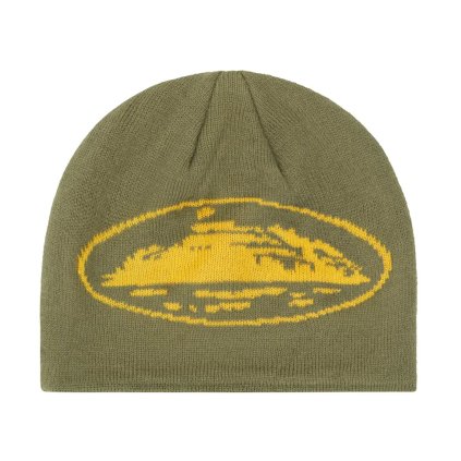 Corteiz Alcatraz Skully Khaki Green Yellow