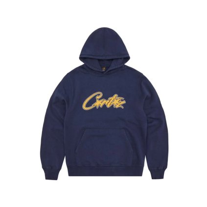 Corteiz Satin Applique Allstarz Hoodie Navy