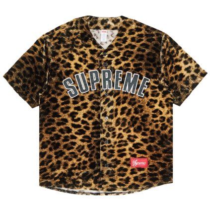 Supreme Velvet Baseball Jersey Leopard 1