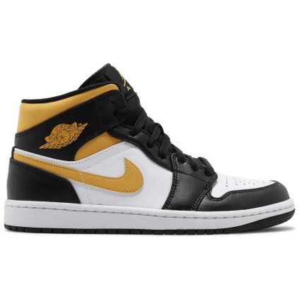 Jordan 1 Mid White Pollen Black 1