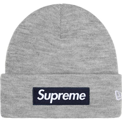Supreme New Era Box Logo Beanie (FW25) Heather Grey 1