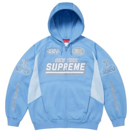 Supreme Football Zip Up Hooded Sweatshirt (FW25) Light Blue 1