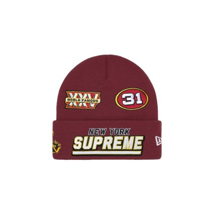 Supreme New Era Football Beanie Red