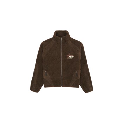 Broken Planet Polar Fleece Zip Up Crew Mocha Brown