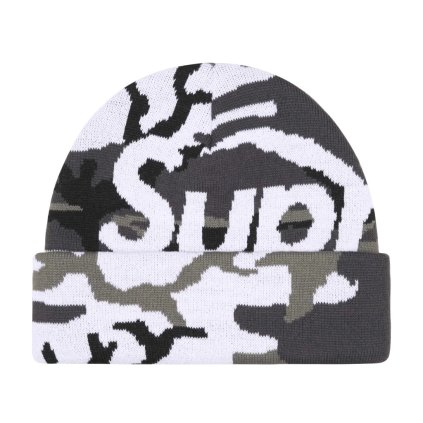 Supreme Camo Big Logo Beanie Snow Camo
