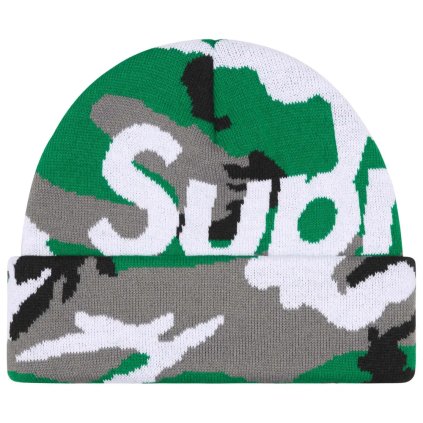 Supreme Camo Big Logo Beanie Green Camo