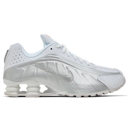 Nike Shox R4 White Bright Crimson Metallic Silver 1