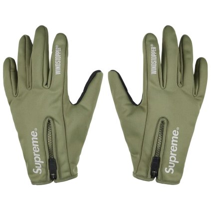 Supreme WINDSTOPPER Zip Gloves (FW25) Olive 1