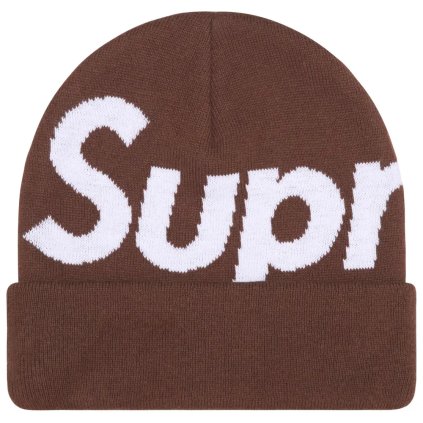 Supreme Big Logo Beanie (FW25) Brown 1