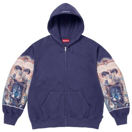 Supreme Michael Jackson Dangerous Zip Up Hooded Sweatshirt Washed Navy 1