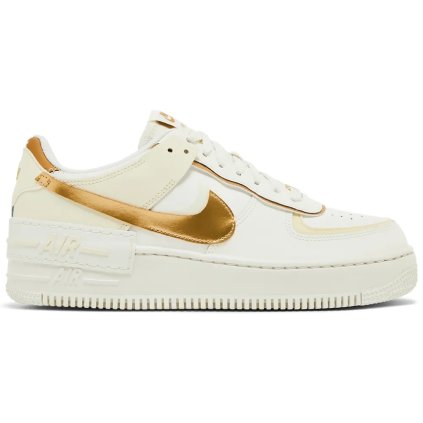 Nike Air Force 1 Shadow Sail Coconut Milk Metallic Gold (W) 1