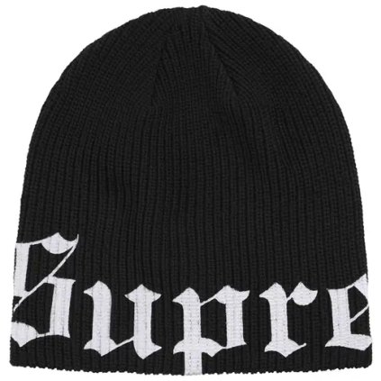 Supreme Old English Printed Beanie (SS26) Black