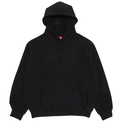 Supreme Satin Applique Hooded Sweatshirt (SS26) Black 1