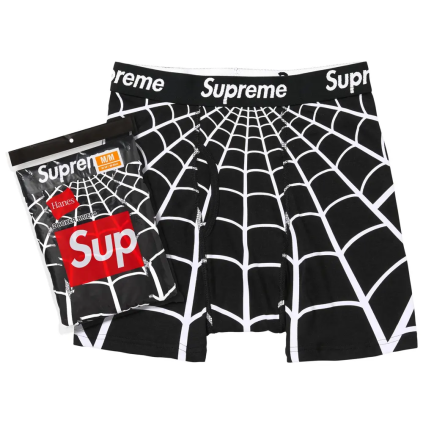 Supreme Hanes Spider Man Boxer Briefs (2 Pack) Black 1