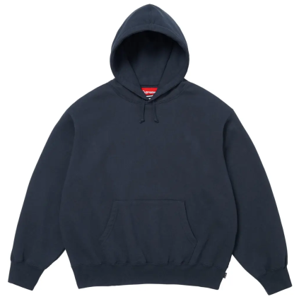 Supreme Satin Applique Hooded Sweatshirt (SS26) Washed Navy 1
