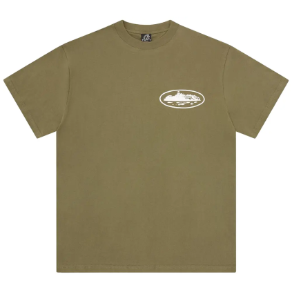 Corteiz Island Puff Print Tee Olive 1
