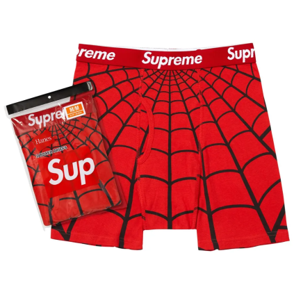 Supreme Hanes Spider Man Boxer Briefs (2 Pack) Red