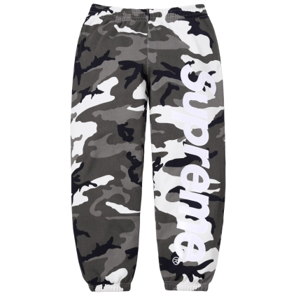 Supreme Satin Applique Sweatpant (SS26) Snow Camo 1