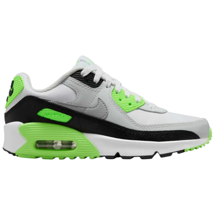 Nike Air Max 90 LTR White Photon Dust Lime Blast Light Smoke Grey (GS)