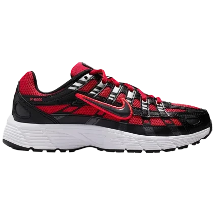 Nike P 6000 University Red Metallic Silver Dark Smoke Grey Black (GS)
