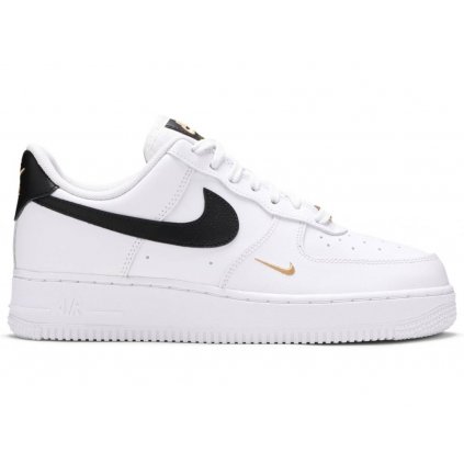 Nike Air Force 1 Low '07 Essential White Black Gold Mini Swoosh (W)